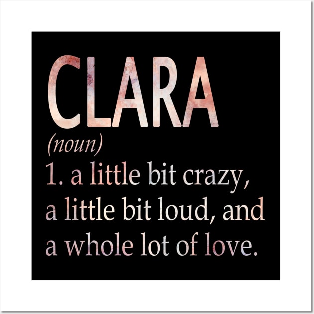 Clara Girl Name Definition Wall Art by ThanhNga